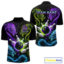 Load image into Gallery viewer, Multicolor Dragon Bowling Shirt for Men Custom Bowling Jersey Polo &amp; Quarter-Zip QZT1051