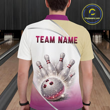 Load image into Gallery viewer, Custom Rhinestone Bowling Shirt for Men Gradient Bowling Team Jersey Polo &amp; Quarter-Zip Bowling Outfit QZT965