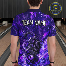 Load image into Gallery viewer, Custom Purple Cat Bowling Team Shirt Bowling Jersey League for Men  Polo &amp; Quarter-Zip QZT1053
