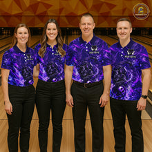 Load image into Gallery viewer, Custom Purple Cat Bowling Team Shirt Bowling Jersey League for Men  Polo &amp; Quarter-Zip QZT1053