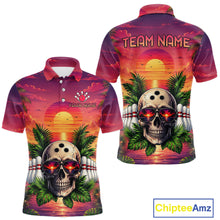 Load image into Gallery viewer, Colorful polo shirt with skull design and 'Team Name' text on a white background