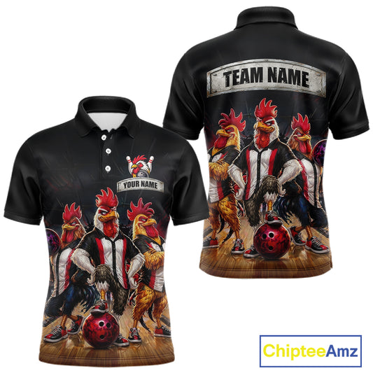 Custom Funny Chicken Family Bowling Shirt for Men Bowling Team Jersey Polo & Quarter-Zip QZT1005