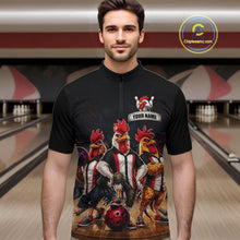 Load image into Gallery viewer, Custom Funny Chicken Family Bowling Shirt for Men Bowling Team Jersey Polo &amp; Quarter-Zip QZT1005
