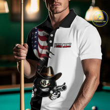 Load image into Gallery viewer, Custom American Flag Funny 8 Ball Billiard Shirts for Men Billiard League Jersey Pool Shirts BHT11