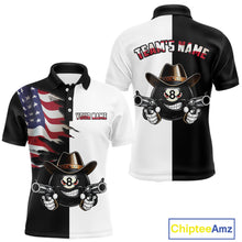 Load image into Gallery viewer, Custom American Flag Funny 8 Ball Billiard Shirts for Men Billiard League Jersey Pool Shirts BHT11