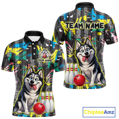 Funny Husky Bowling Shirt for Men Custom Bowling Team Jersey Bowling Outfit Polo & Quarter-Zip QZT971