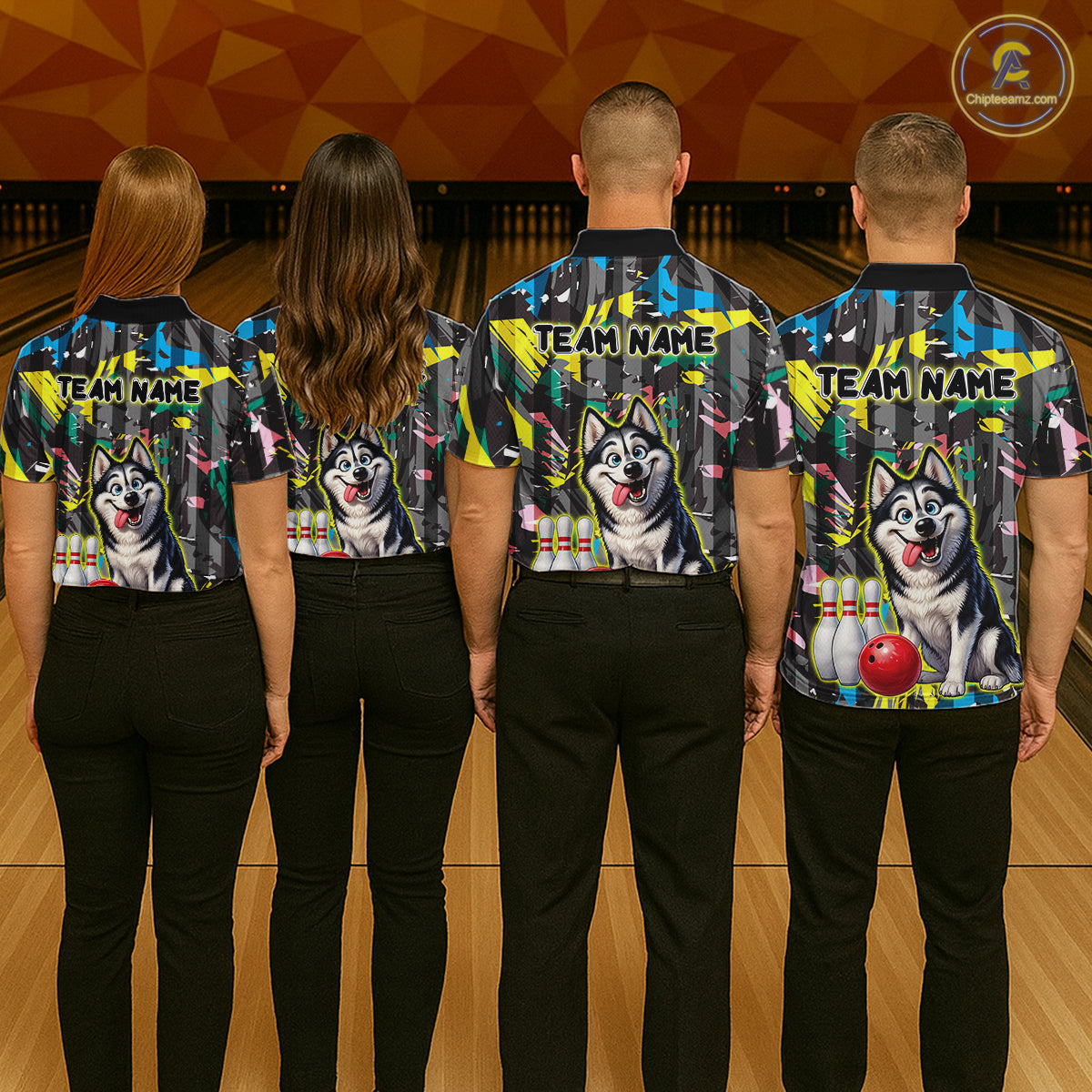 Funny Husky Bowling Shirt for Women Custom Bowling Team Jersey Polo & Quarter-Zip QZT971