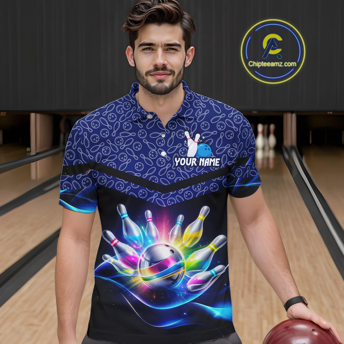 Personalized Bowling Team Shirt for Men  Polo & 1/4 Zip Bowling Jersey League QZT839