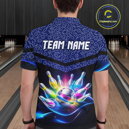 Personalized Bowling Team Shirt for Men  Polo & 1/4 Zip Bowling Jersey League QZT839