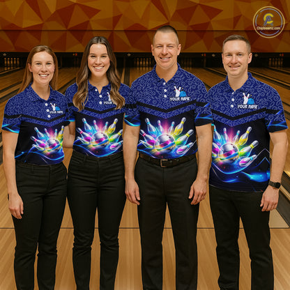 Personalized Bowling Team Shirt for Men  Polo & 1/4 Zip Bowling Jersey League QZT839