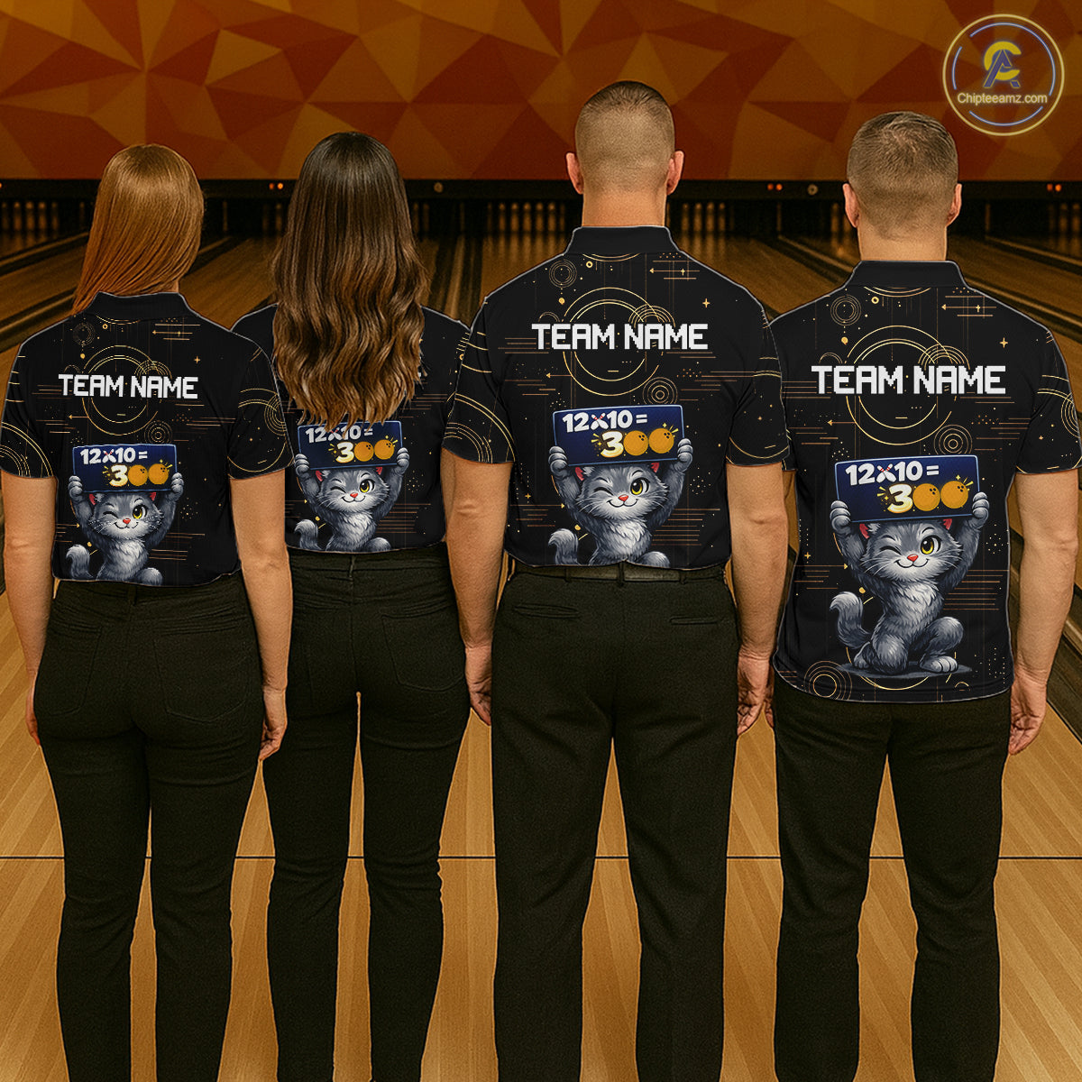 Custom Funny Cat Bowling Math Shirt Polo & 1/4-Zip Bowling League Jersey Bowling Outfit for Women QZT927