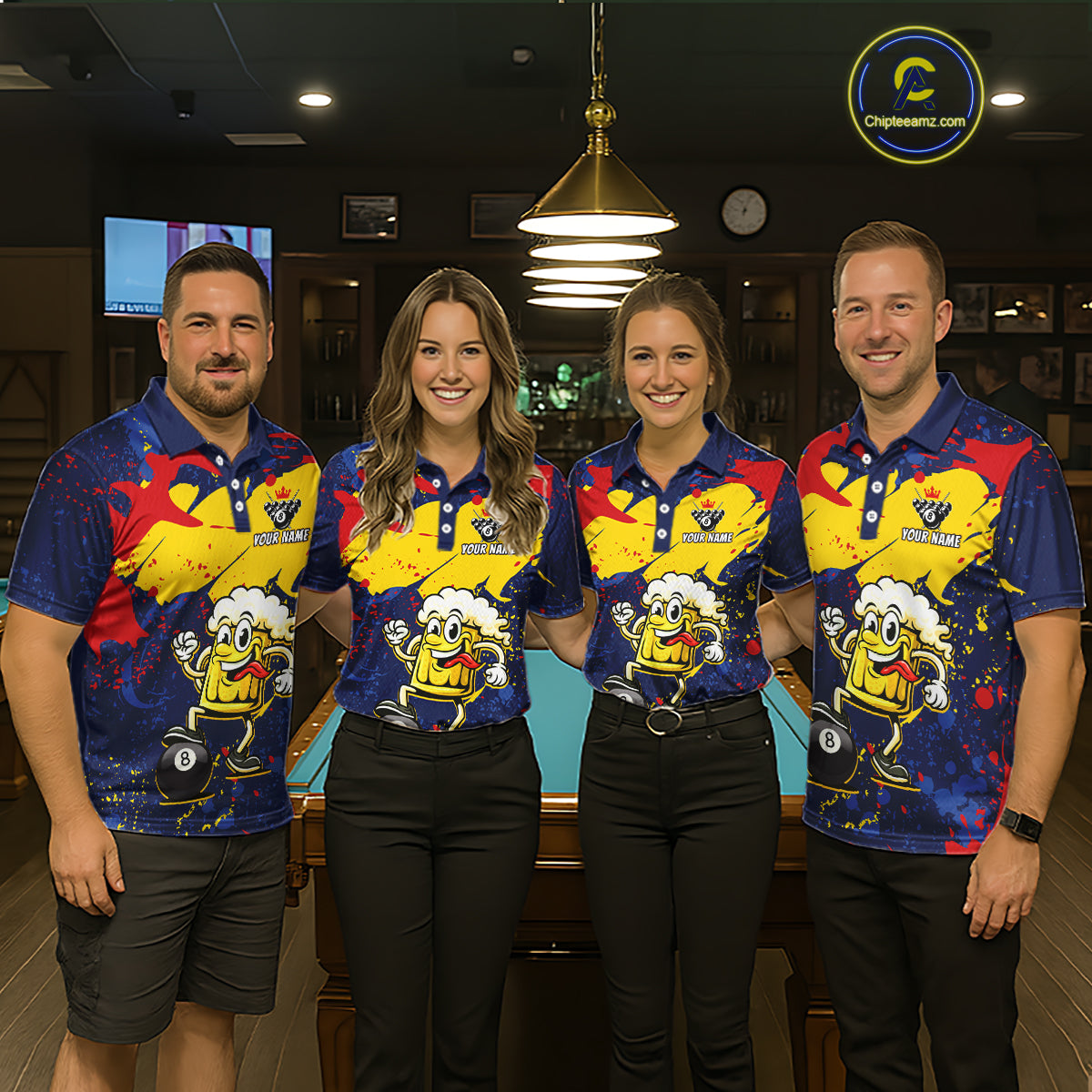 Funny Beer 8 Ball Billiard Shirt for Women Custom Billiard Jersey Pool Shirt Polo & Quarter-Zip BHT19