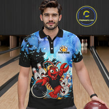 Load image into Gallery viewer, Custom Funny Crawfish Bowling Team Jersey for Men Bowling Shirt Polo &amp; 1/4 Zip QZT1015