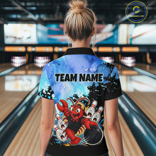Load image into Gallery viewer, Custom Funny Crawfish Bowling Team Jersey for Women Bowling Shirt Polo &amp; 1/4 Zip QZT1015