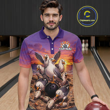Load image into Gallery viewer, Custom Sunset Funny Gull Team Bowling Shirt for Men Bowling League Jersey Polo &amp; Quarter-Zip QZT1017