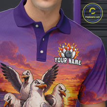 Load image into Gallery viewer, Custom Sunset Funny Gull Team Bowling Shirt for Men Bowling League Jersey Polo &amp; Quarter-Zip QZT1017