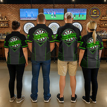 Load image into Gallery viewer, Personalized Green Dart Team Shirt for Men Custom Dart Jersey Polo &amp; 1/4-Zip Dartboard Outfit DHT16