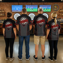 Load image into Gallery viewer, Personalized Red Dart Team Shirt for Women Custom Dart Jersey Polo &amp; 1/4-Zip Dartboard Outfit DHT16