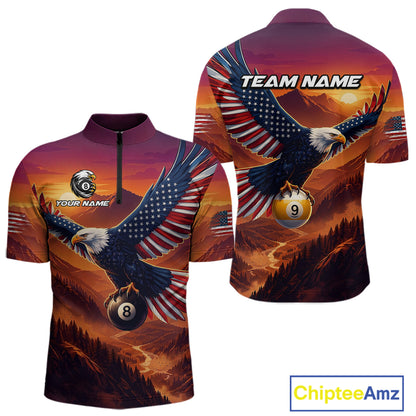 Shirt with eagle design and American flag, featuring 'Team Name' and 'Chiptee Amz' branding.