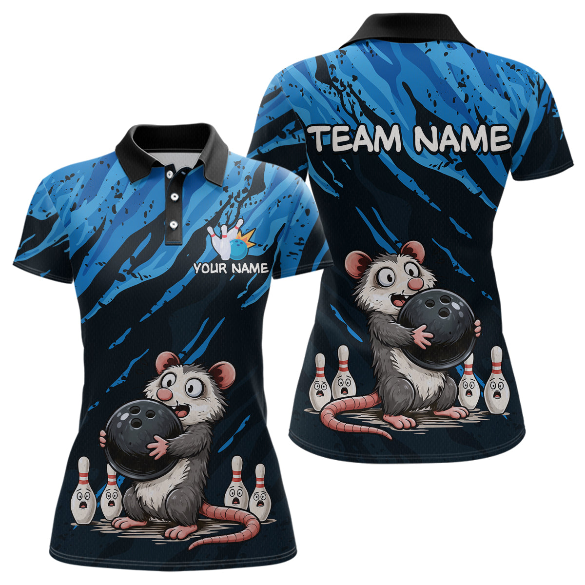 Custom Funny Opossum Bowling Team Jersey Ugly Bowling Shirt League for Women Bowling Gift QZT846