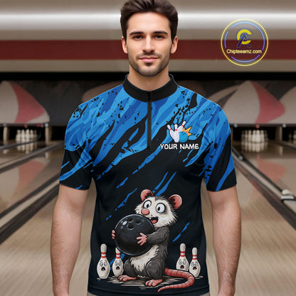 Custom Funny Opossum Bowling Team Jersey Ugly Bowling Shirt League for Men Bowling Gift QZT846