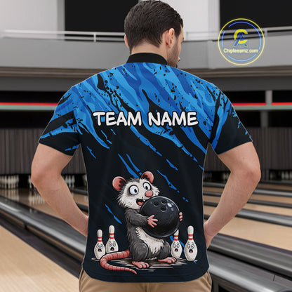 Custom Funny Opossum Bowling Team Jersey Ugly Bowling Shirt League for Men Bowling Gift QZT846