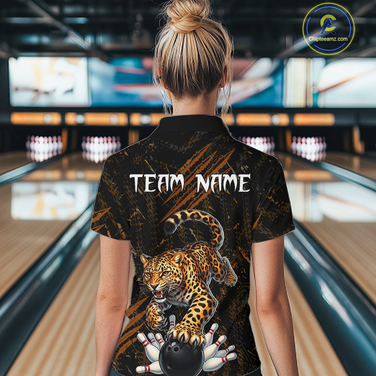 Custom Leopard Bowling Shirt for Women Bowling Team Jersey Polo & Quarter-Zip Bowling Performance QZT983