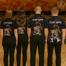 Load image into Gallery viewer, Custom Leopard Bowling Shirt for Women Bowling Team Jersey Polo &amp; Quarter-Zip Bowling Performance QZT983