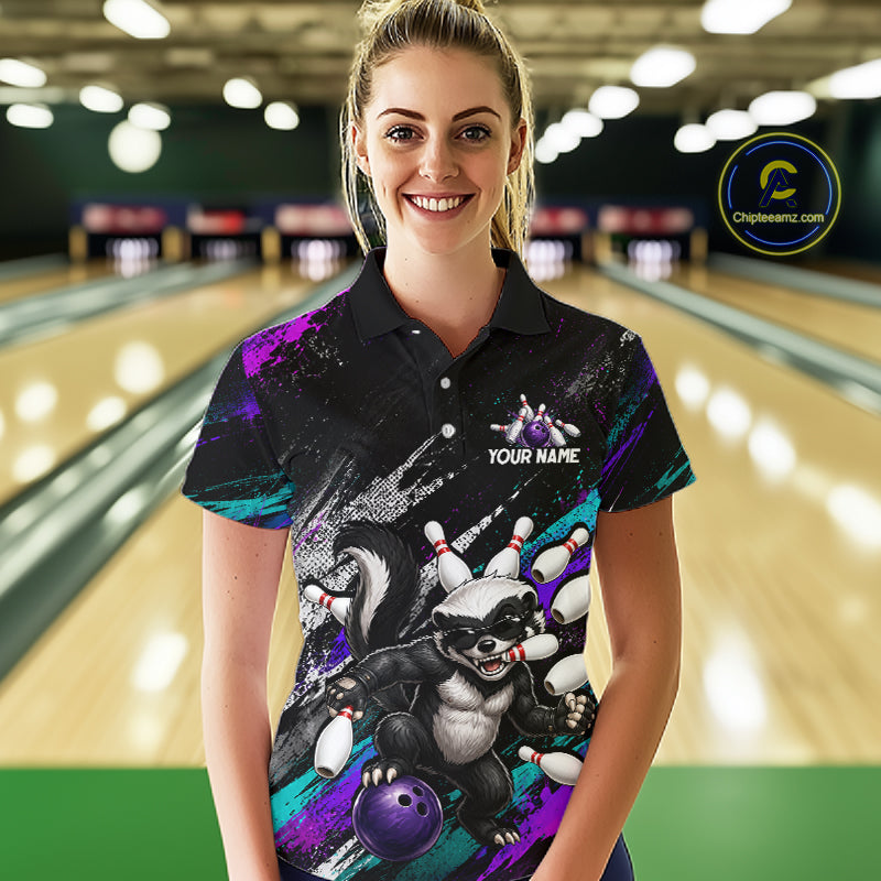 Custom Funny Honey Badger Bowling Shirt for Women Bowling Team Jersey Bowling Outfit QZT1201
