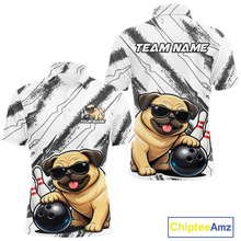 Load image into Gallery viewer, Funny Pug Dog Bowling Team Shirt for Men Custom Bowling Jersey Polo &amp; 1/4-Zip Bowling Unisex QZT984