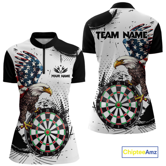 Custom American Eagle Dart Shirs for Women Patriotic Dartboard Shirt Gift Dart Jersey DHT4