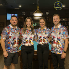 Load image into Gallery viewer, Custom Funny Chicken Billiard Shirt for Women Colorful 8 Ball &amp; 9 Ball Shirt Buddy Billiard Jersey BHT42