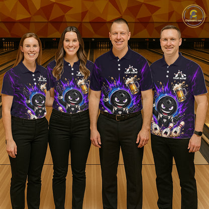 Custom Beer Bowling Shirt for Women Funny Bowling Team Jersey Polo & Quarter-Zip QZT1223