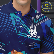 Load image into Gallery viewer, Custom Funny Wombat Bowling Team Shirt Navy Bowling Jersey for Men Bowling Performance QZT924