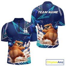 Load image into Gallery viewer, Custom Funny Wombat Bowling Team Shirt Navy Bowling Jersey for Men Bowling Performance QZT924