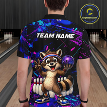 Load image into Gallery viewer, Custom Neon Funny Raccoon Bowling Team Jersey for Men Bowling Shirt Bowling Tournament Polo &amp; 1/4-Zip QZT957
