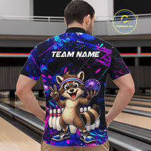 Load image into Gallery viewer, Custom Neon Funny Raccoon Bowling Team Jersey for Men Bowling Shirt Bowling Tournament Polo &amp; 1/4-Zip QZT957