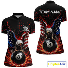 Load image into Gallery viewer, Quarter-zip jersey with eagle and 8-ball design on front and back, featuring 'Chiptee Amz' branding.