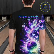 Load image into Gallery viewer, Neon Aurora Bowling Shirt Custom Galaxy Glow Bowling Jersey for Men Polo &amp; Quarter-Zip QZT967