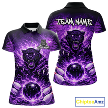 Load image into Gallery viewer, Custom Panther Bowling Shirt for Women Bowling Team Jersey Bowling Outfit Polo &amp; Quarter-Zip QZT970