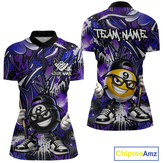 Purple and blue quarter-zip jersey with cartoon character design, 'Team Name' text, and Chiptee Amz branding.