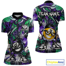 Load image into Gallery viewer, Purple green quarter-zip jersey with cartoon character design and 'Chiptee Amz' branding.