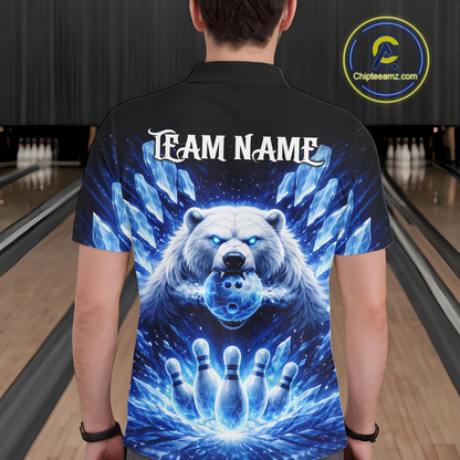 Custom Polar Beer Bowling Shirt for Men Ice Bowling Jersey Polo & 1/4-Zip Bowling Uniform for Team QZT972
