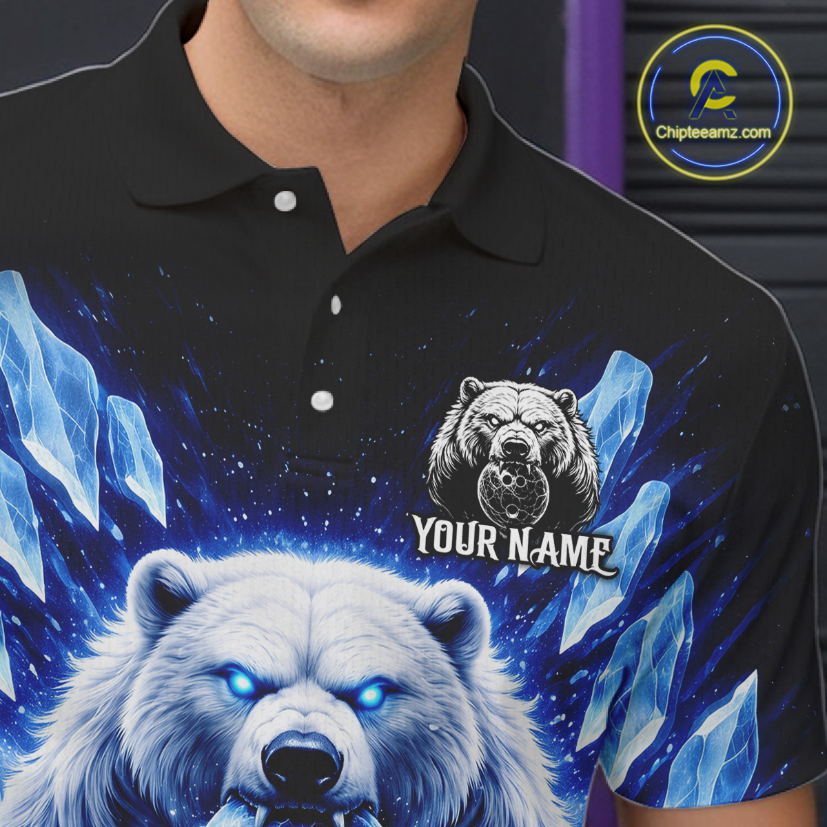 Custom Polar Beer Bowling Shirt for Men Ice Bowling Jersey Polo & 1/4-Zip Bowling Uniform for Team QZT972