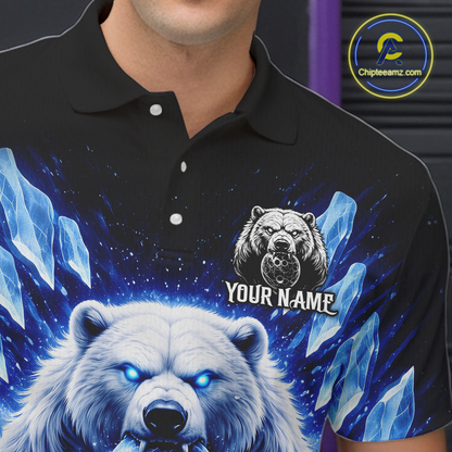 Custom Polar Beer Bowling Shirt for Men Ice Bowling Jersey Polo & 1/4-Zip Bowling Uniform for Team QZT972