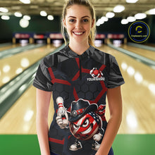 Load image into Gallery viewer, Custom Funny American Flag Bowling Shirt for Women Bowling Team Jersey Bowling Outfit QZT1123