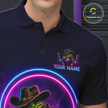 Load image into Gallery viewer, Custom Neon Cowboy Alliagator Bowling Shirt for Men Bowling Team Jersey Polo &amp; Quarter-Zip Bowling Outfit QZT1013