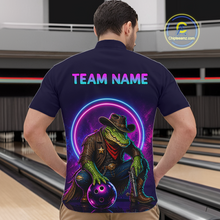 Load image into Gallery viewer, Custom Neon Cowboy Alliagator Bowling Shirt for Men Bowling Team Jersey Polo &amp; Quarter-Zip Bowling Outfit QZT1013