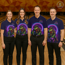Load image into Gallery viewer, Custom Neon Cowboy Alliagator Bowling Shirt for Men Bowling Team Jersey Polo &amp; Quarter-Zip Bowling Outfit QZT1013