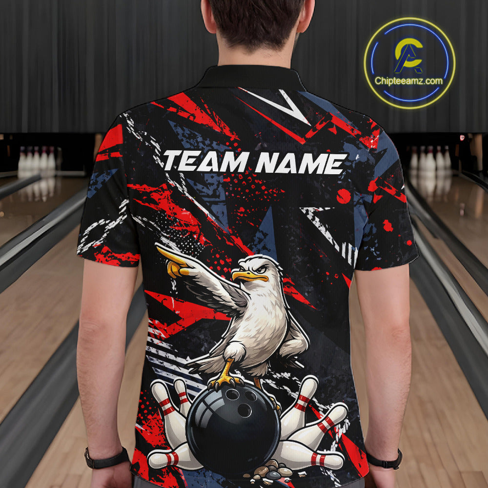 Custom Funny Gull Bowling Team Shirt for Men Bowling League Jersey Polo & Quarter-Zip QZT1016